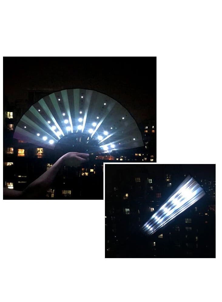 Party LED Glowing Colorful Chinese Hand Held Folding Fan with Remote Control Stage Performance Show Light Up Fan Birthday Party Dance Gift Wedding Night Bar Club Fluorescent Props - Image 4